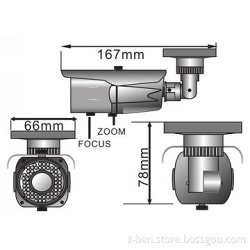 Weather-proof IR Camera with 700TVL Resolution, 12V DC Power Supply and 28-piece LED Quantity
